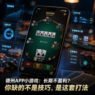 德州app小游戏：长期不盈利？你缺的不是技巧，是这套打法